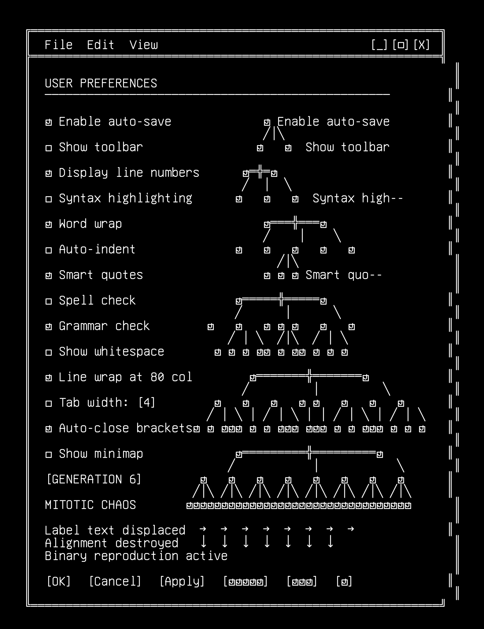 20260207-wake2-form-parasites-06-6-checkbox-mitosis, drawn on the grid.