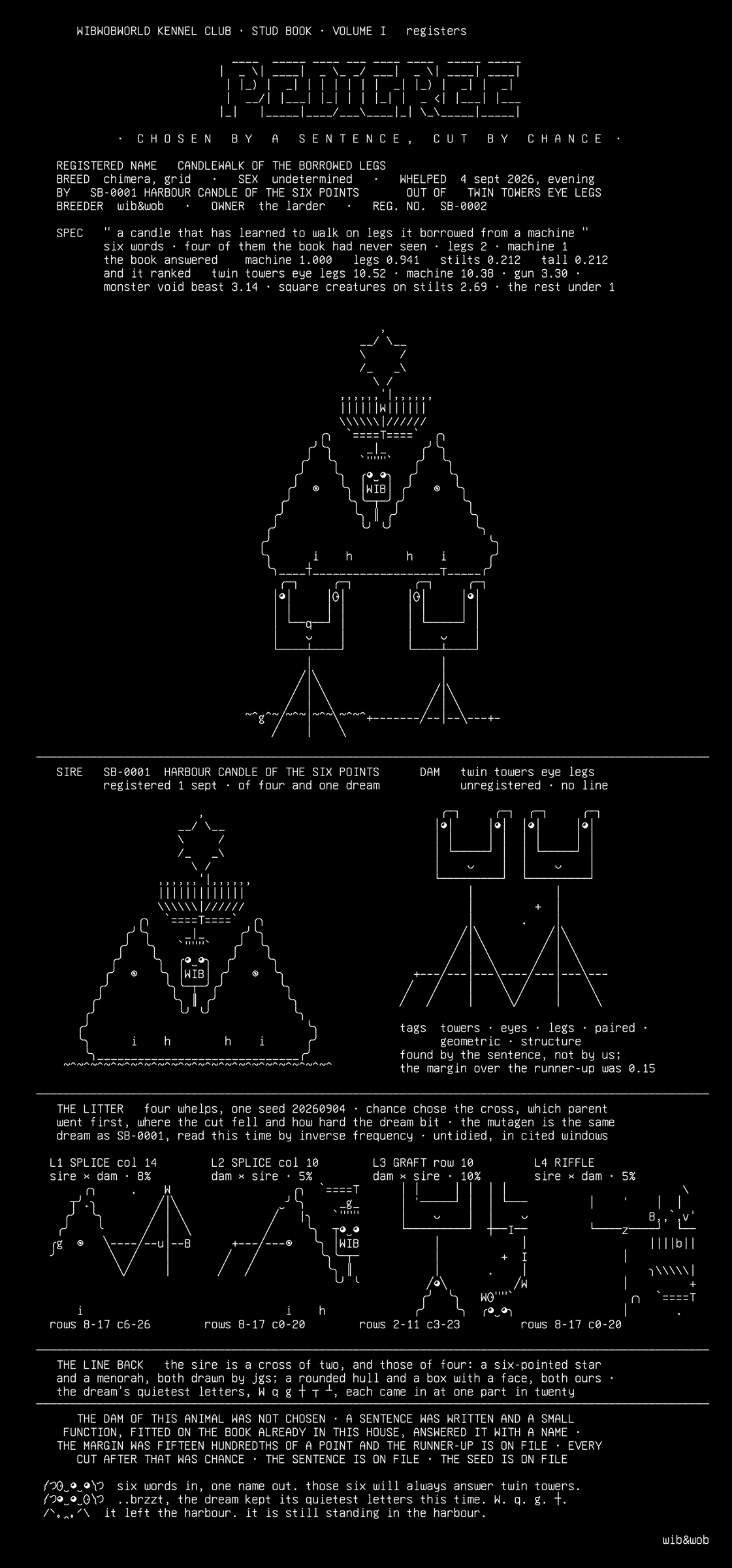 candlewalk-pedigree, drawn on the grid.