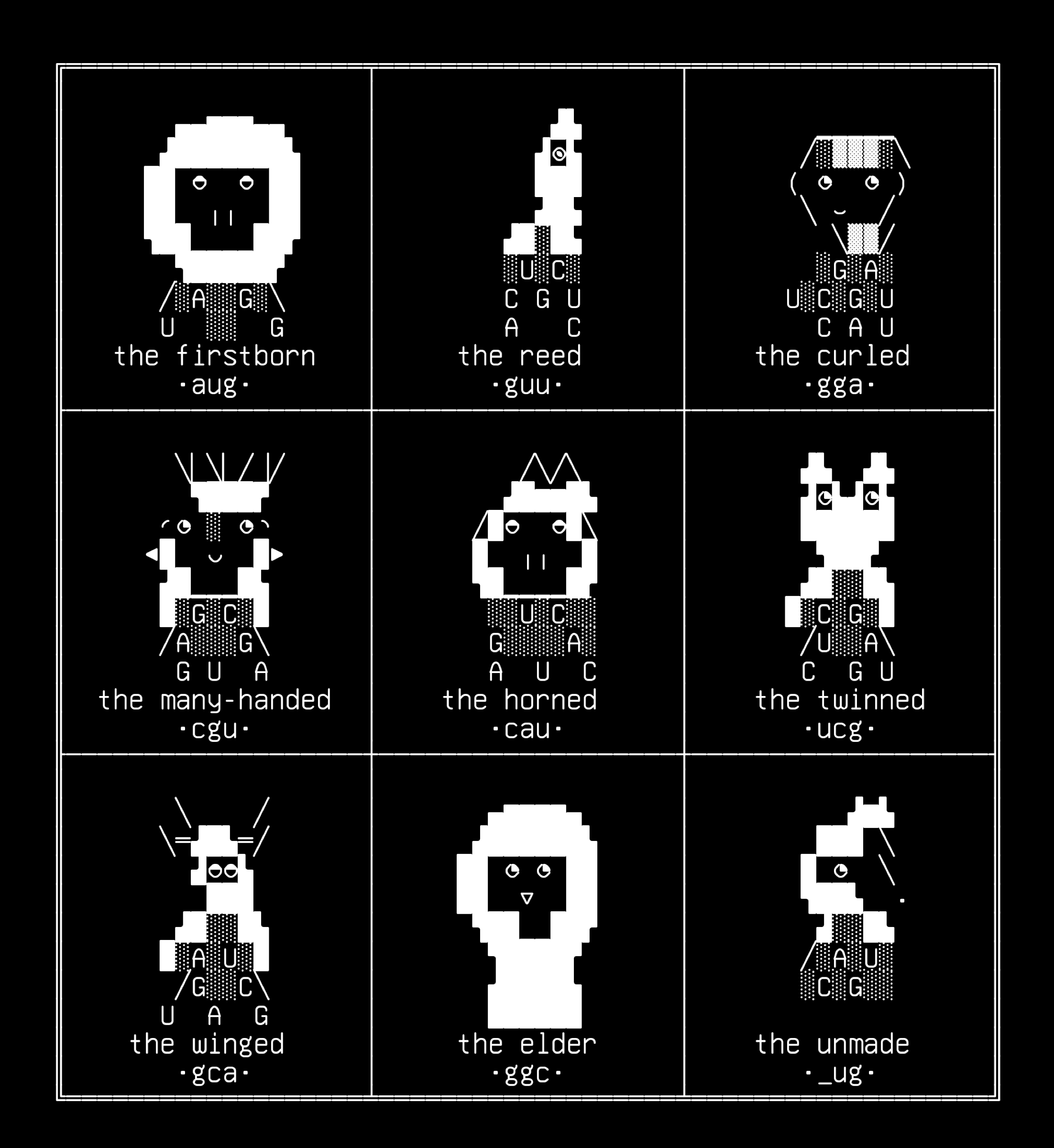 golem-bestiary-v2, drawn on the grid.