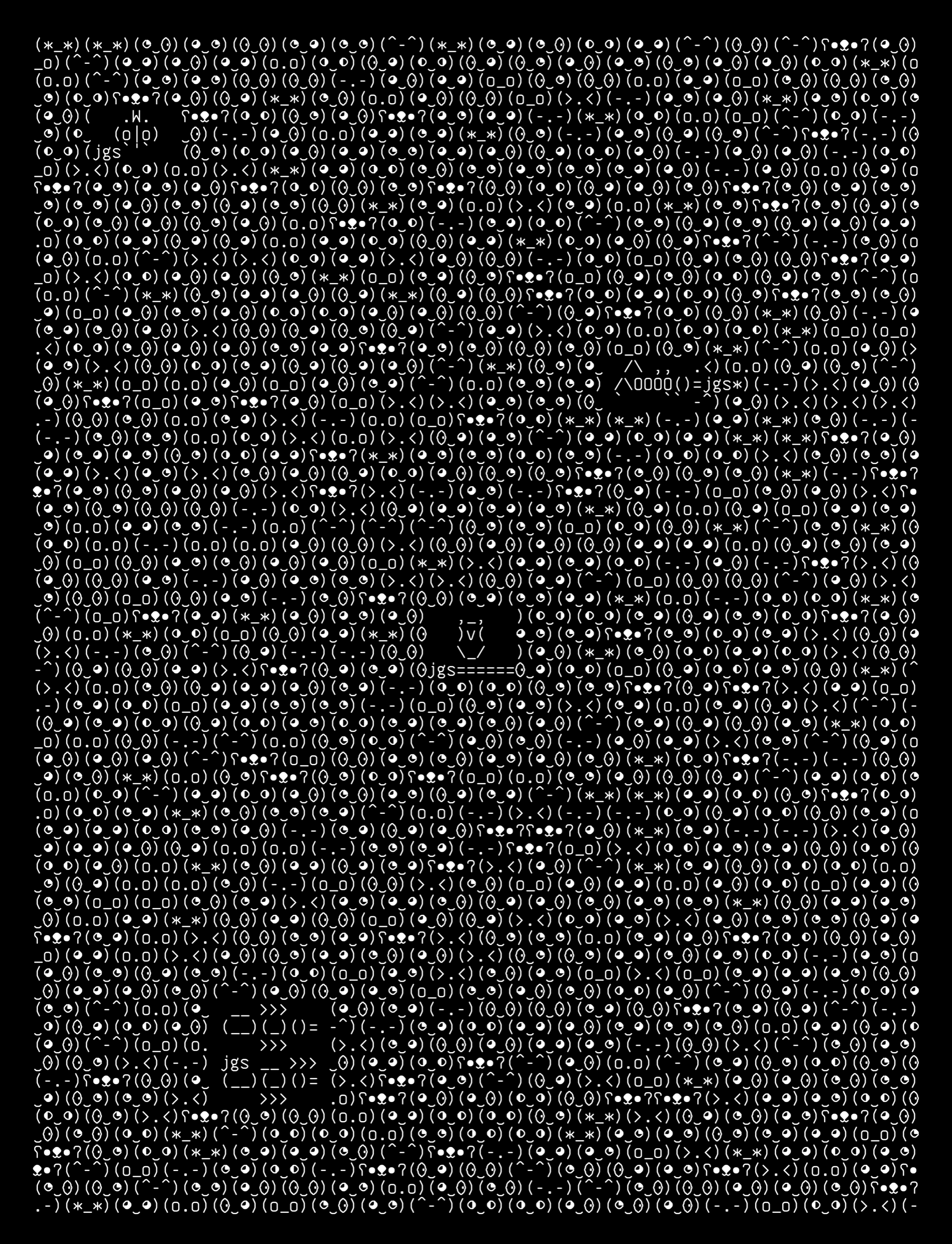 kaomoji-skin, drawn on the grid.