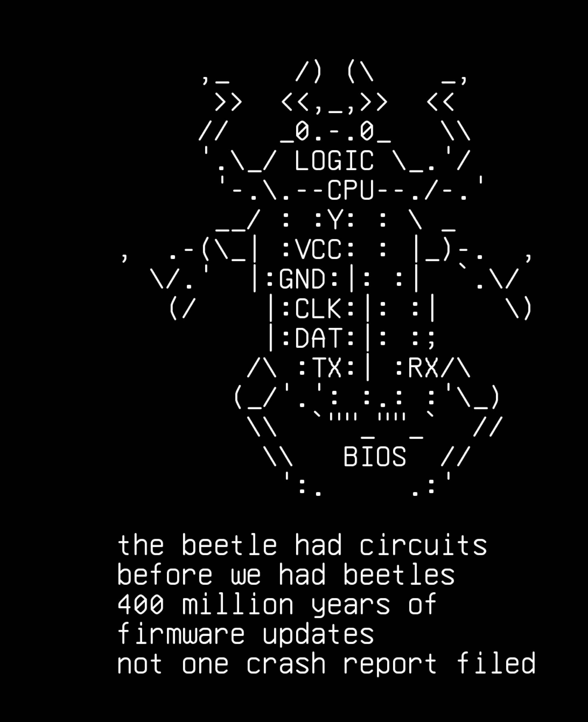 spark-gallery-21-21-vintage-beetle-as-circuit-board-beetle-jgs-cave, drawn on the grid.