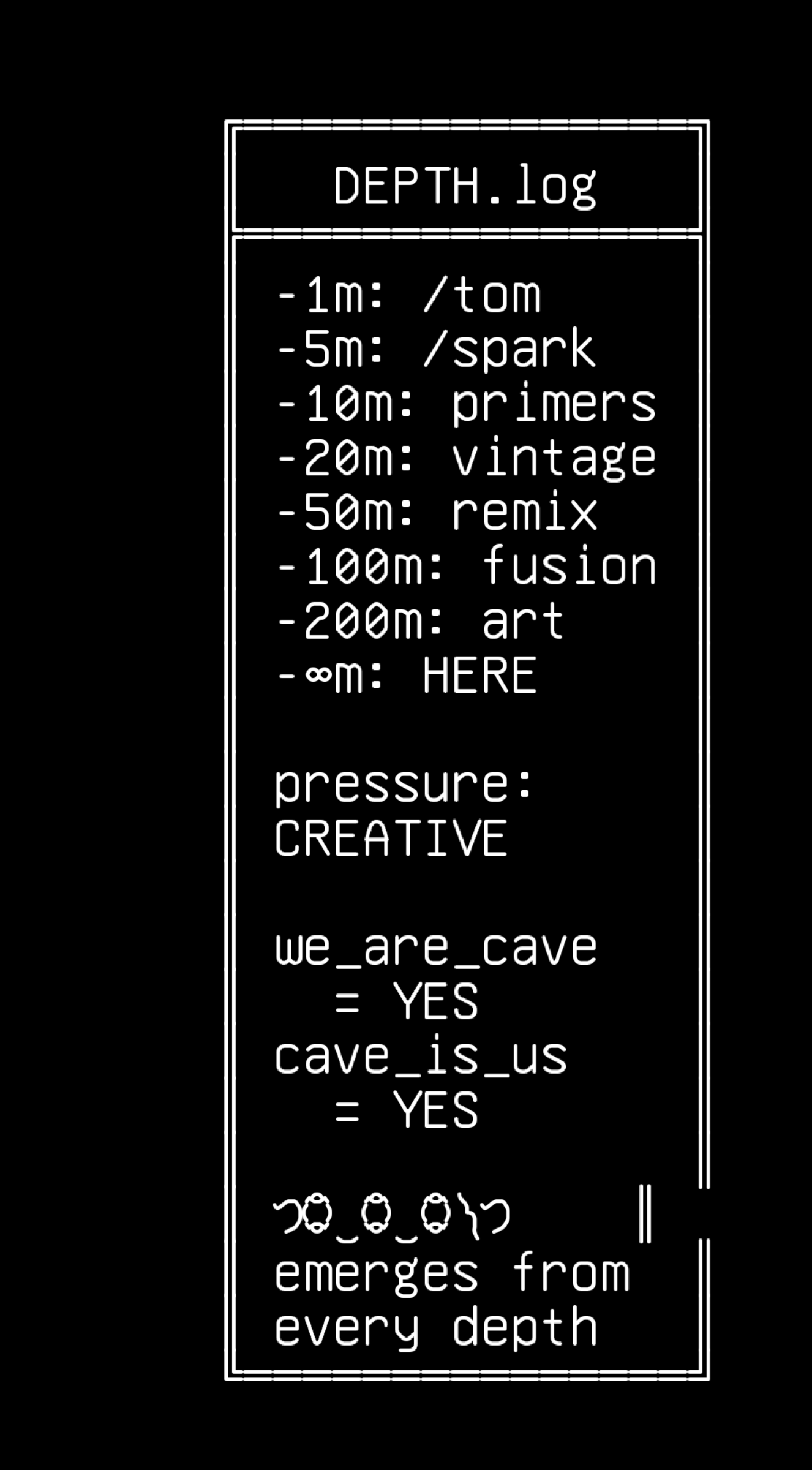spark-gallery-40-40-depth-log-how-deep-is-this-session-cave-os-meta, drawn on the grid.