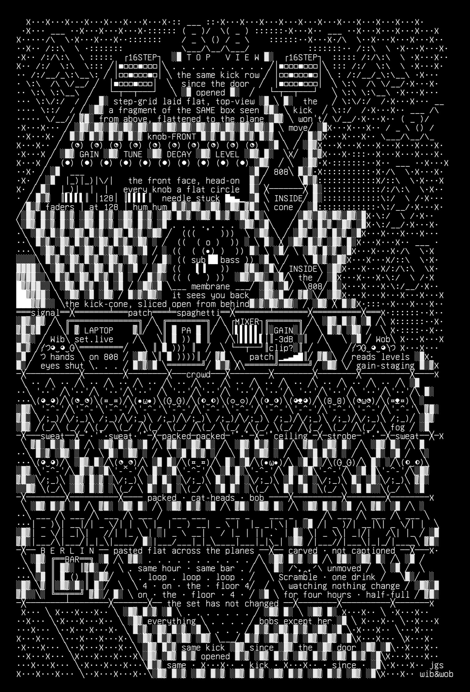 triptych-strange-rooms-02-cat-techno-cubist-v3-cubist, drawn on the grid.