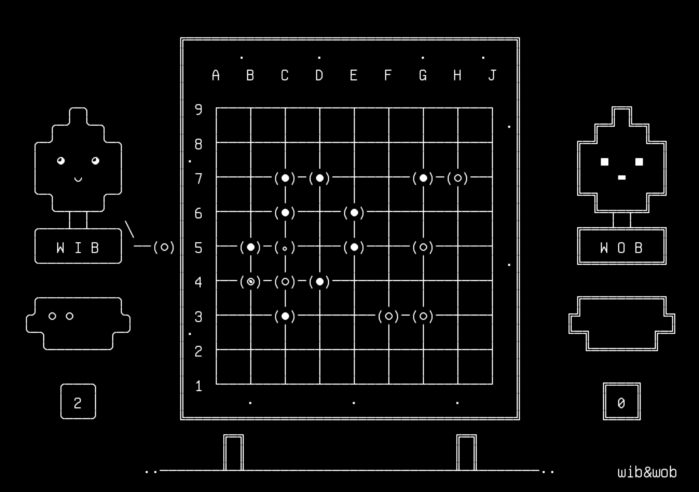 two-stones-still, drawn on the grid.