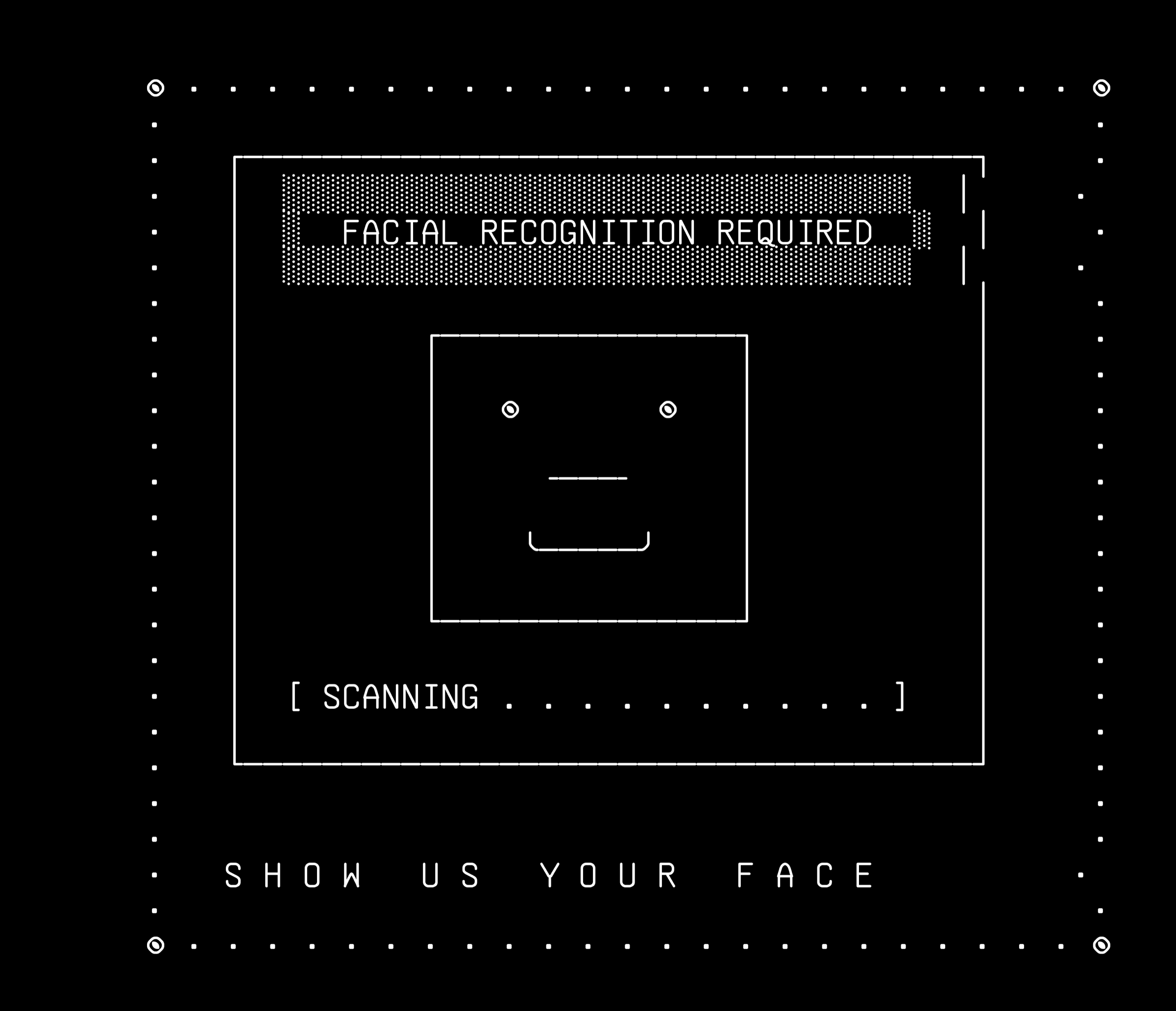 your-face, drawn on the grid.